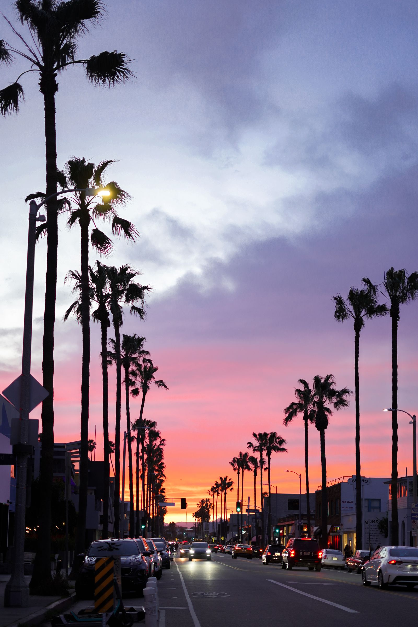 Los Angeles street at dusk